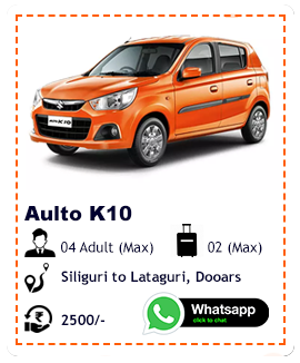 Alto K10 car rental from Siliguri to Lataguri Dooars, Siliguri to Lataguri Dooars cab rental