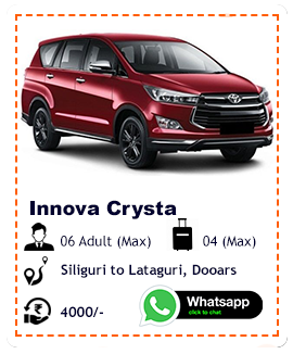 Innova car rental from Siliguri to Lataguri Dooars, Siliguri to Lataguri Dooars cab rental