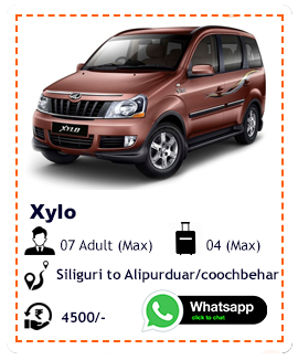 Xylo car rental from Siliguri to Alipurduar coochbehar, Siliguri to Alipurduar coochbehar cab rental